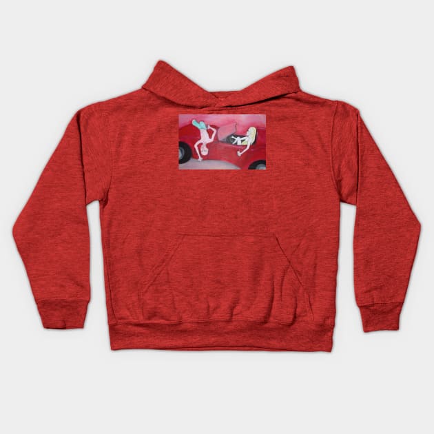 Pam Drives Drunk Kids Hoodie by Morey Art